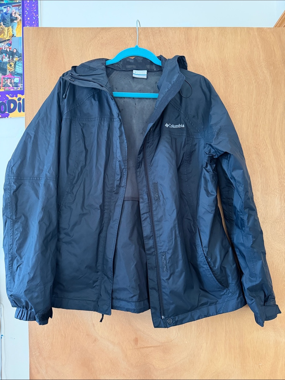 Columbia Women's Black Hooded Rain Jacket